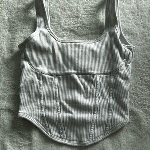 Victoria's Secret Ribbed White Crop Top